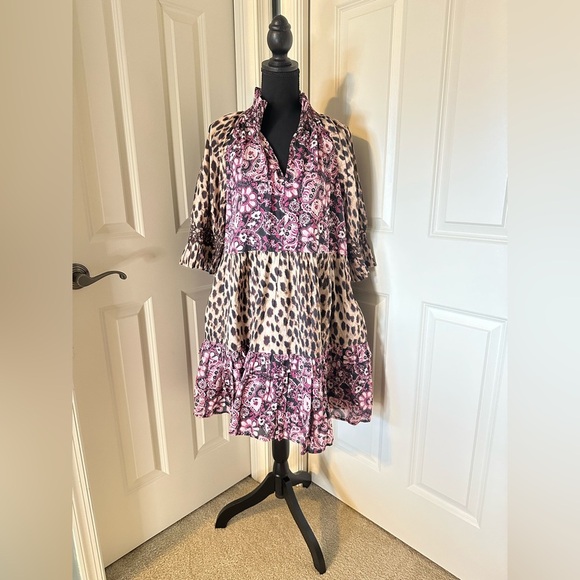 Figue Halina Leopard and Floral Print Women's Dress - Picture 2 of 7